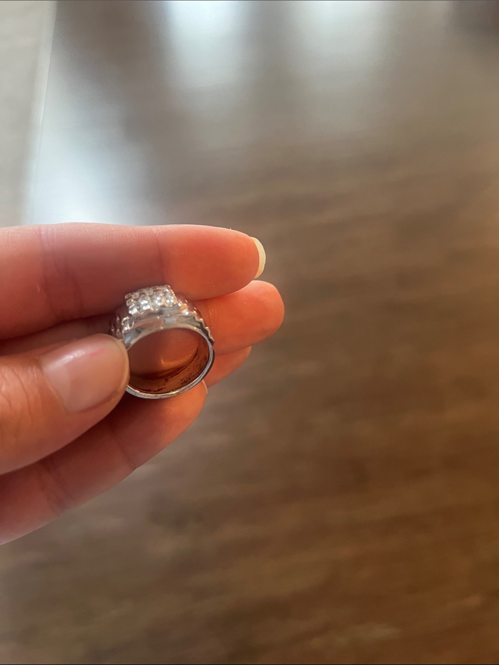 Silver Crystal Cluster Statement Ring - men Jewelry